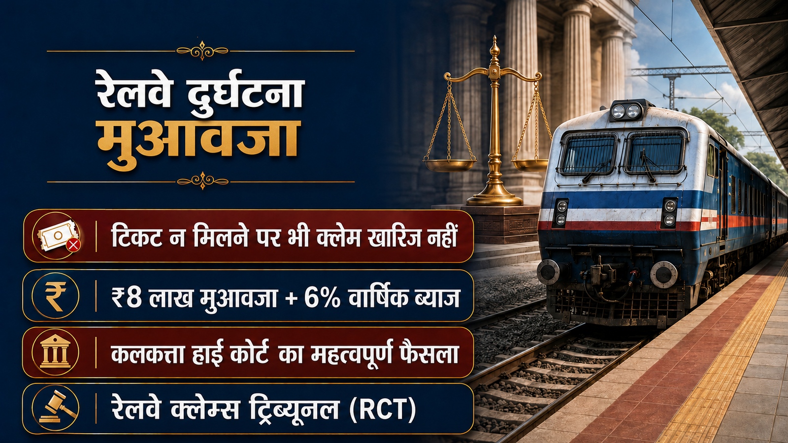 रेलवे दुर्घटना में टिकट न मिले तो भी मिल सकता है मुआवजा: कलकत्ता हाई कोर्ट का महत्वपूर्ण निर्णय